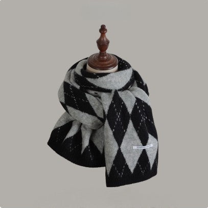 Classic Argyle Knit Scarf Collection