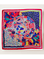 Floral Art Faux Silk Scarf