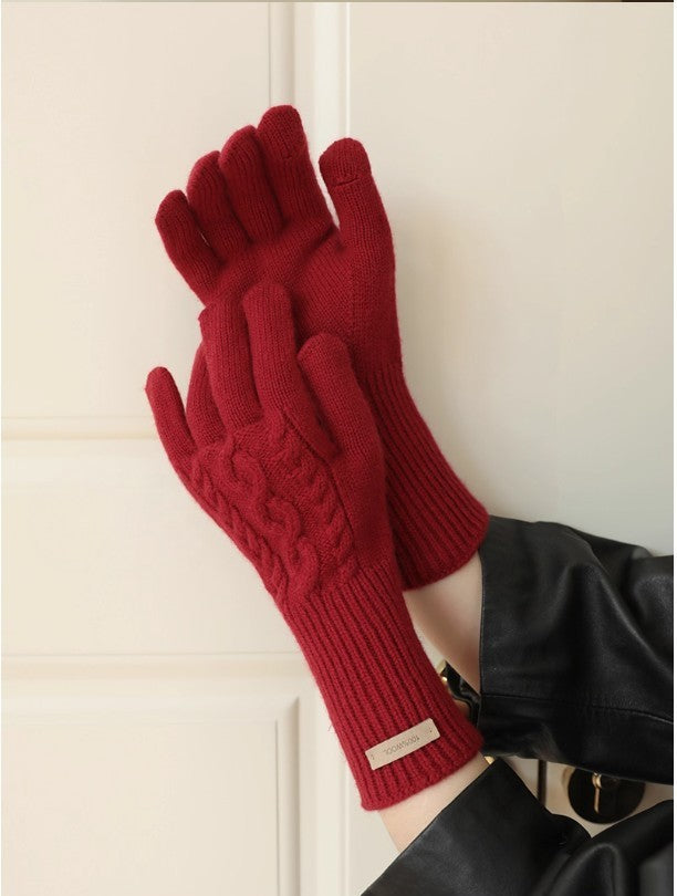 Premium 100% Australian Wool Cable Knit Gloves