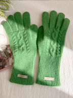 Premium 100% Australian Wool Cable Knit Gloves