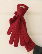 Premium 100% Australian Wool Cable Knit Gloves
