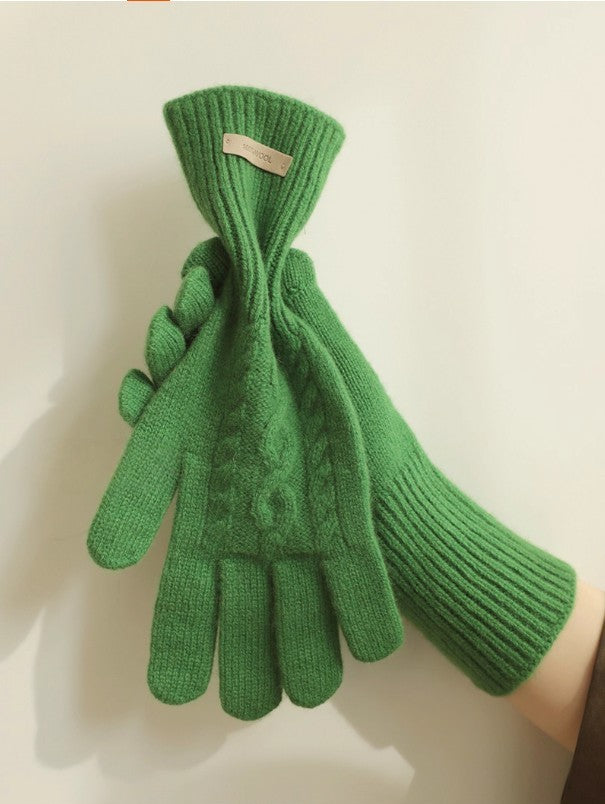 Premium 100% Australian Wool Cable Knit Gloves