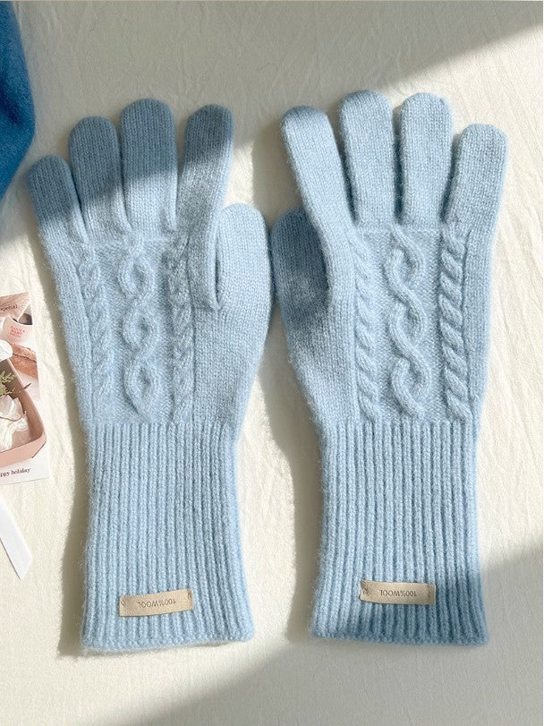 Premium 100% Australian Wool Cable Knit Gloves