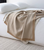 Modern Nordic Herringbone Knit Blanket