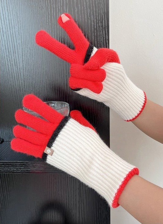Two-in-One Fashion Knit Gloves