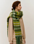 Fringe and Check Fluffy Scarf