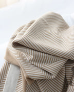 Modern Nordic Herringbone Knit Blanket
