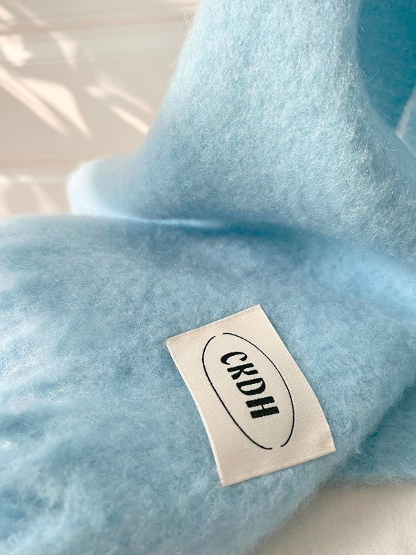 Elegant Iceland Blue Mohair Blend Scarf