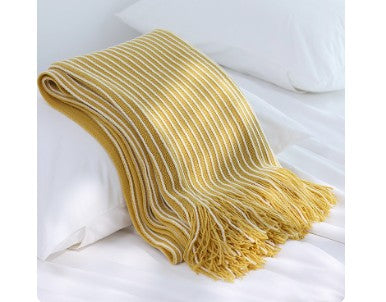 Cozy Retro Knit Bed Throw & Pillow Cover Set