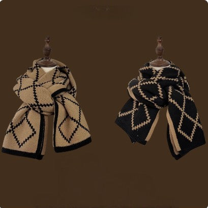 Classic Argyle Knit Scarf Collection