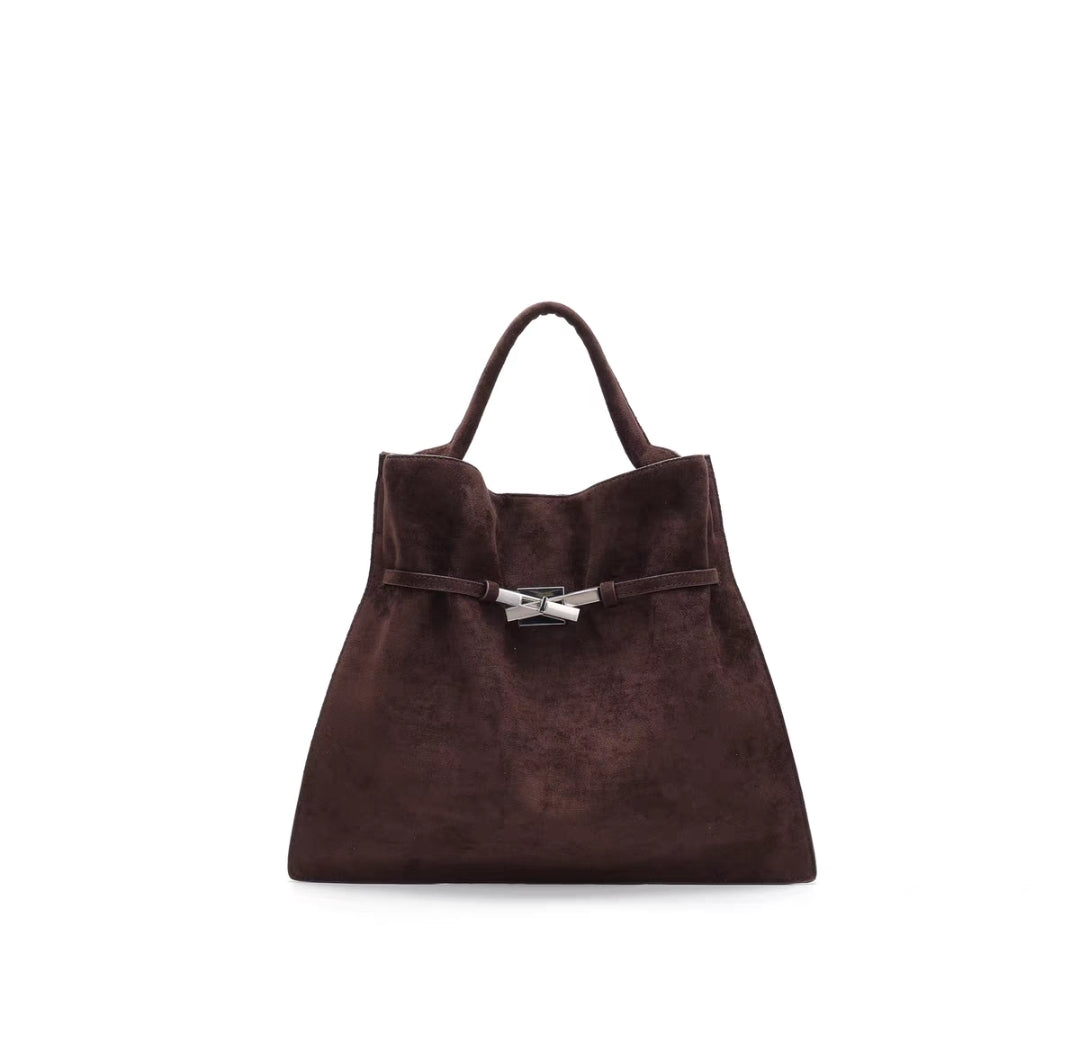 Suede-Style Hand & Underarm Tote Bag