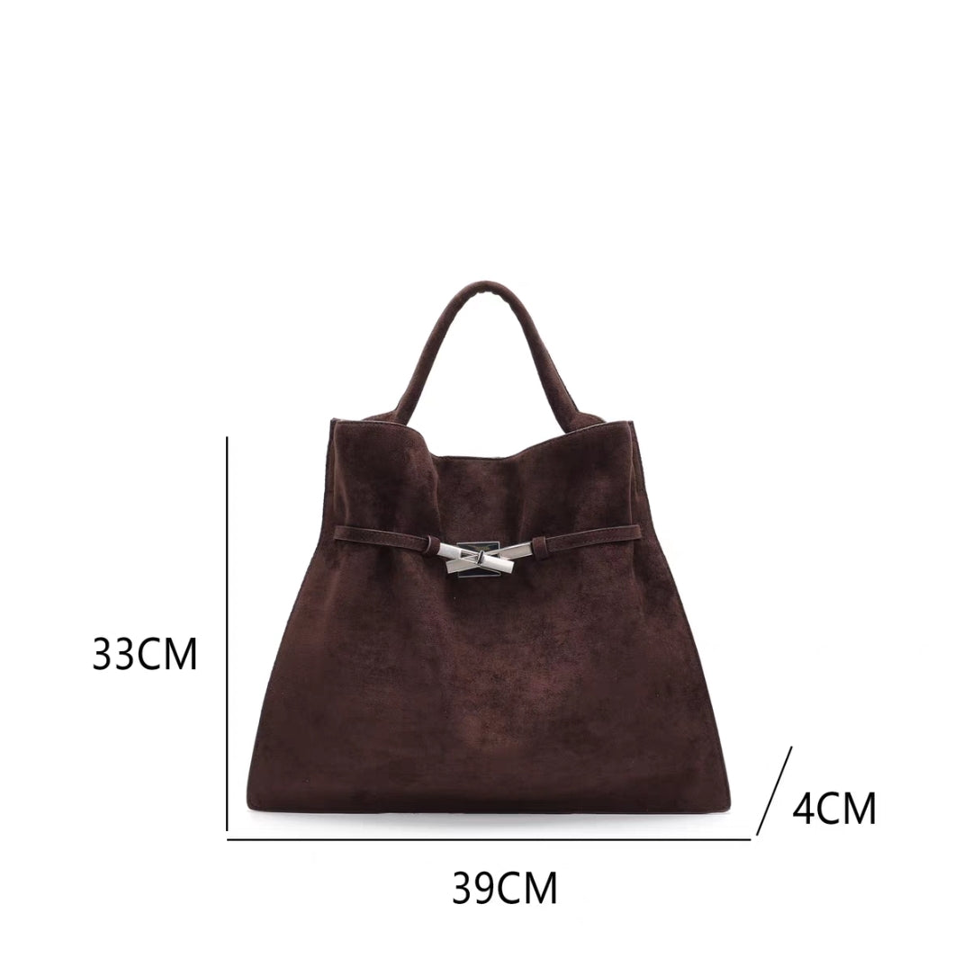 Suede-Style Hand & Underarm Tote Bag