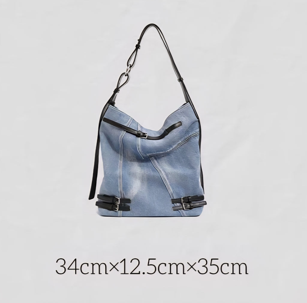 Denim Blue Bucket Bag