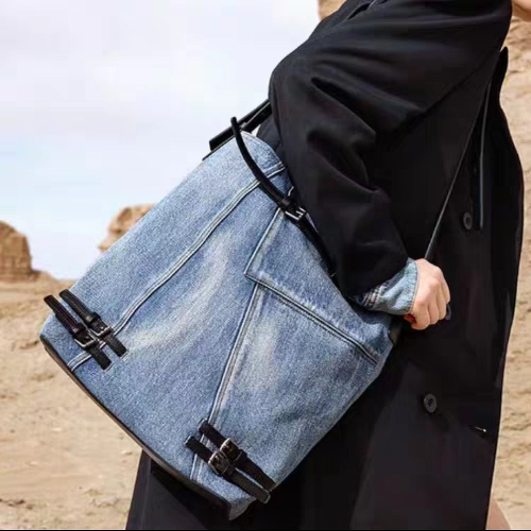 Denim Blue Bucket Bag