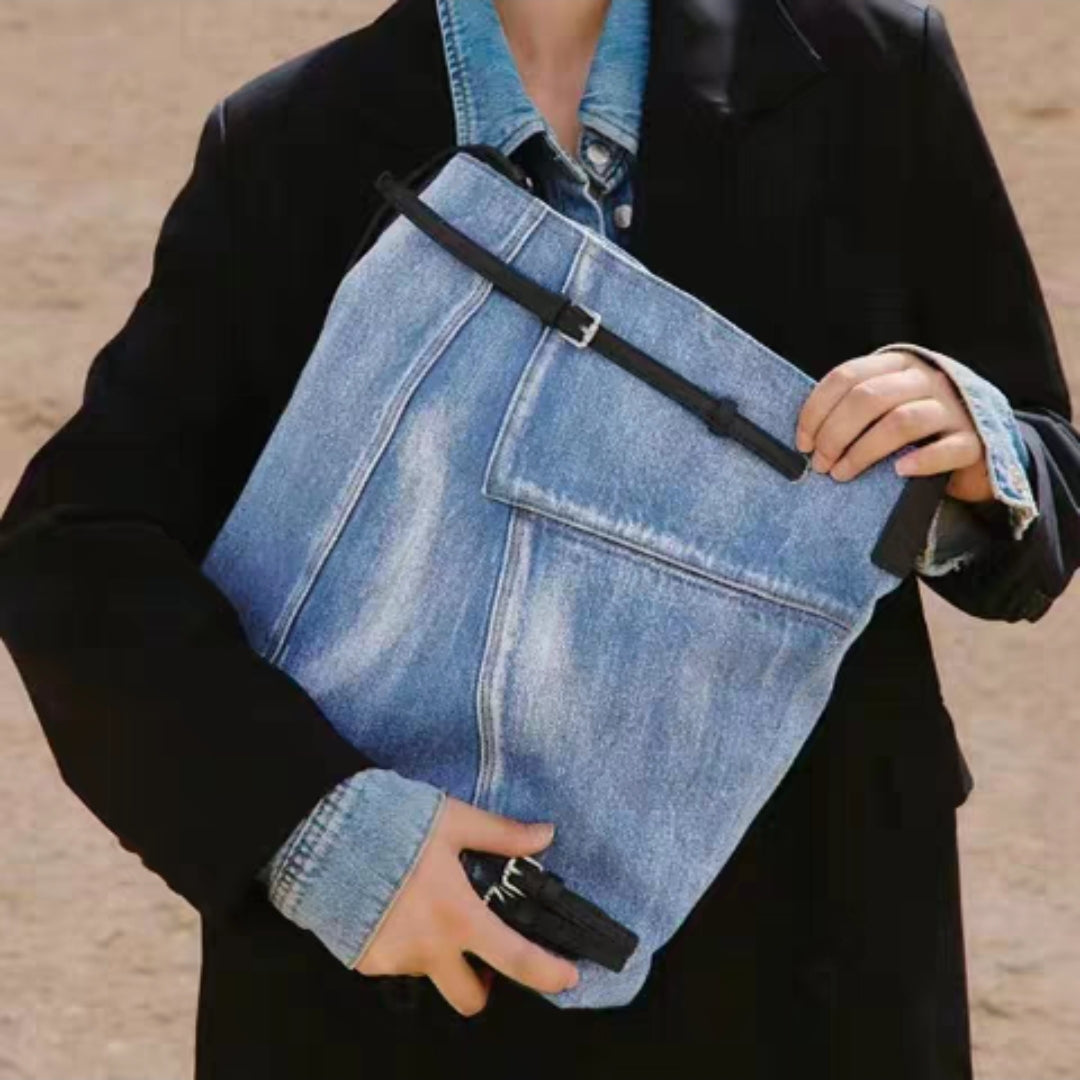 Denim Blue Bucket Bag
