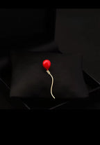 Red Balloon Collar Brooch Pin