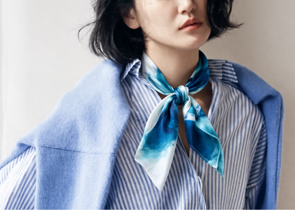 Sea Wave Satin Scarf