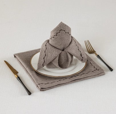Elegant Cotton-Linen Feel Napkin (Set of 4 or 6)