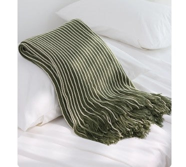 Cozy Retro Knit Bed Throw & Pillow Cover Set