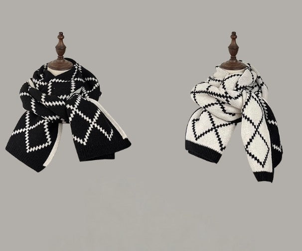 Classic Argyle Knit Scarf Collection