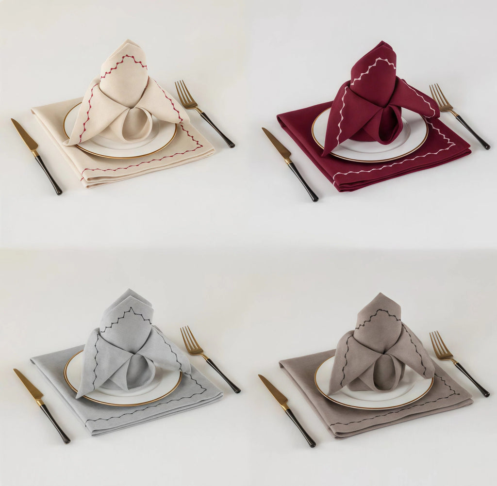 Elegant Cotton-Linen Feel Napkin (Set of 4 or 6)