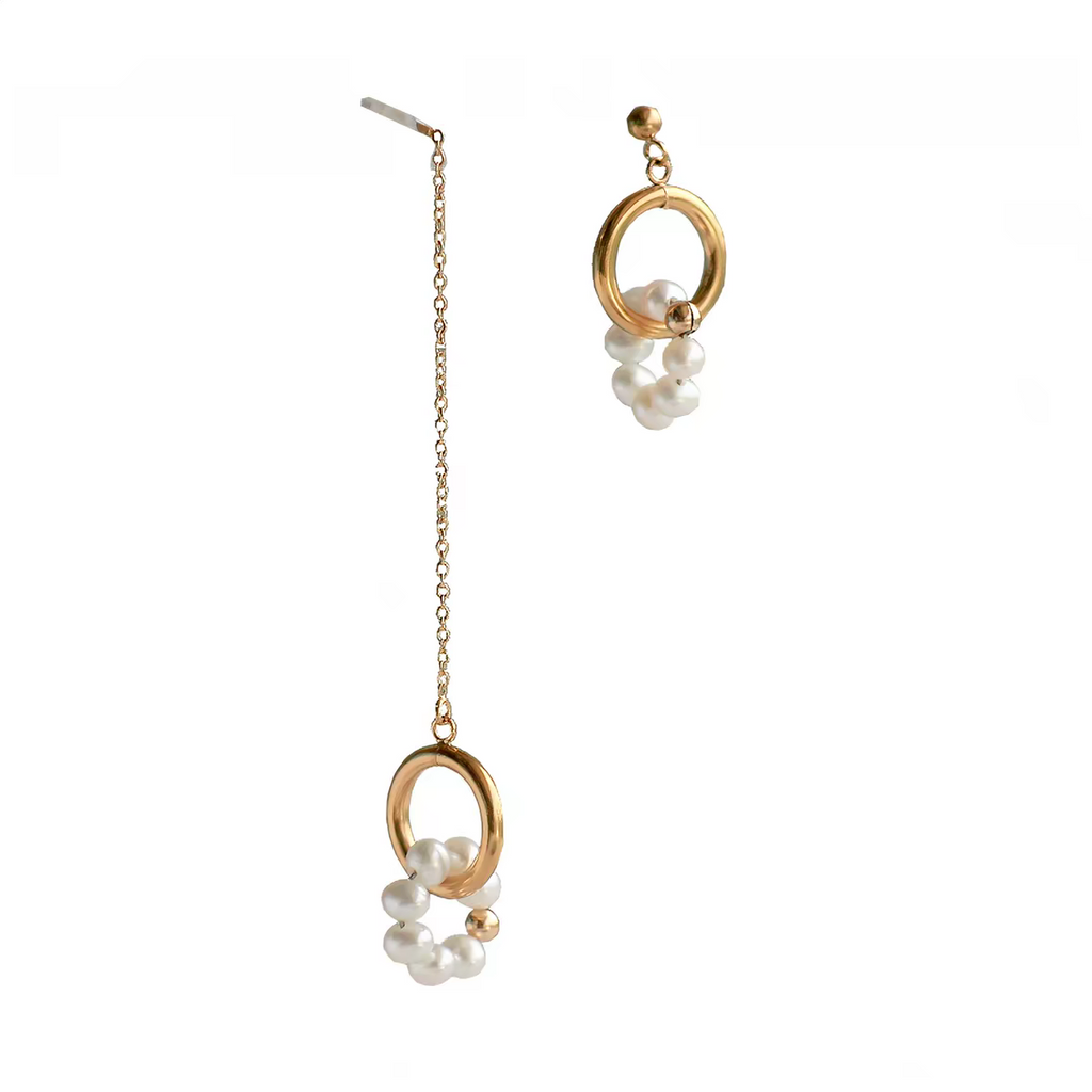 Eternal Connection Pearl Chain Earrings